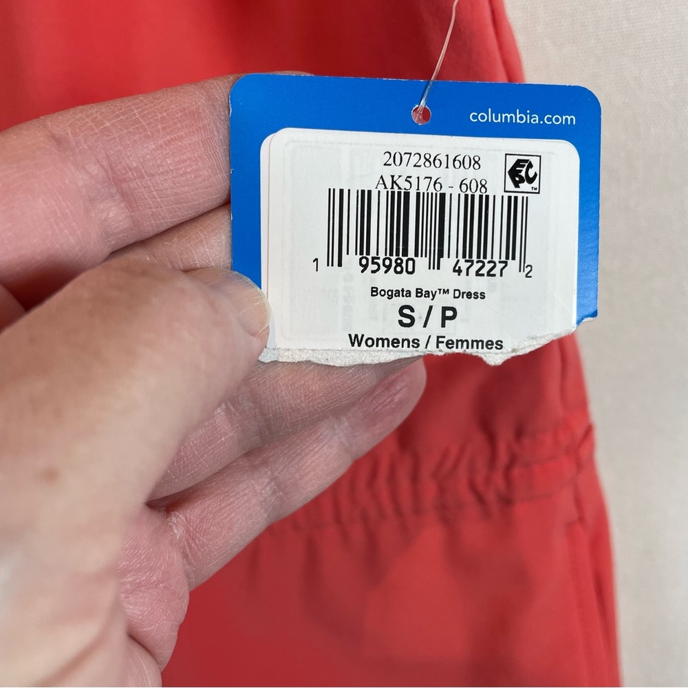 Columbia Bogata Bay Dress Womens Small Coral Pink Orange Omni-Shield Outdoor NWT - Picture 5 of 11
